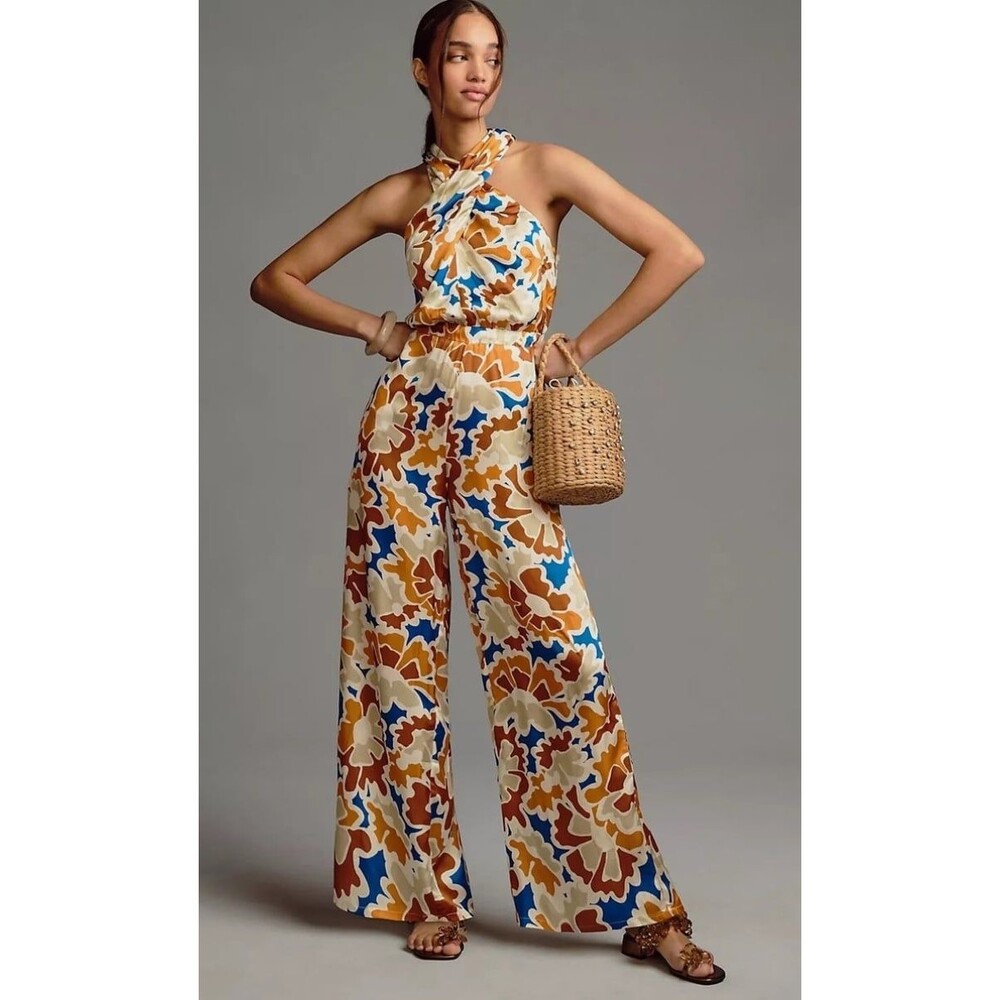 Anthropologie DOLAN Printed Halter Jumpsuit NWT